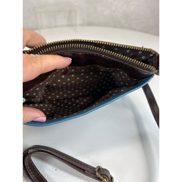 Chala Cross Body Purse Bag Mini Teal Octopus Zip Closure - Picture 7 of 9